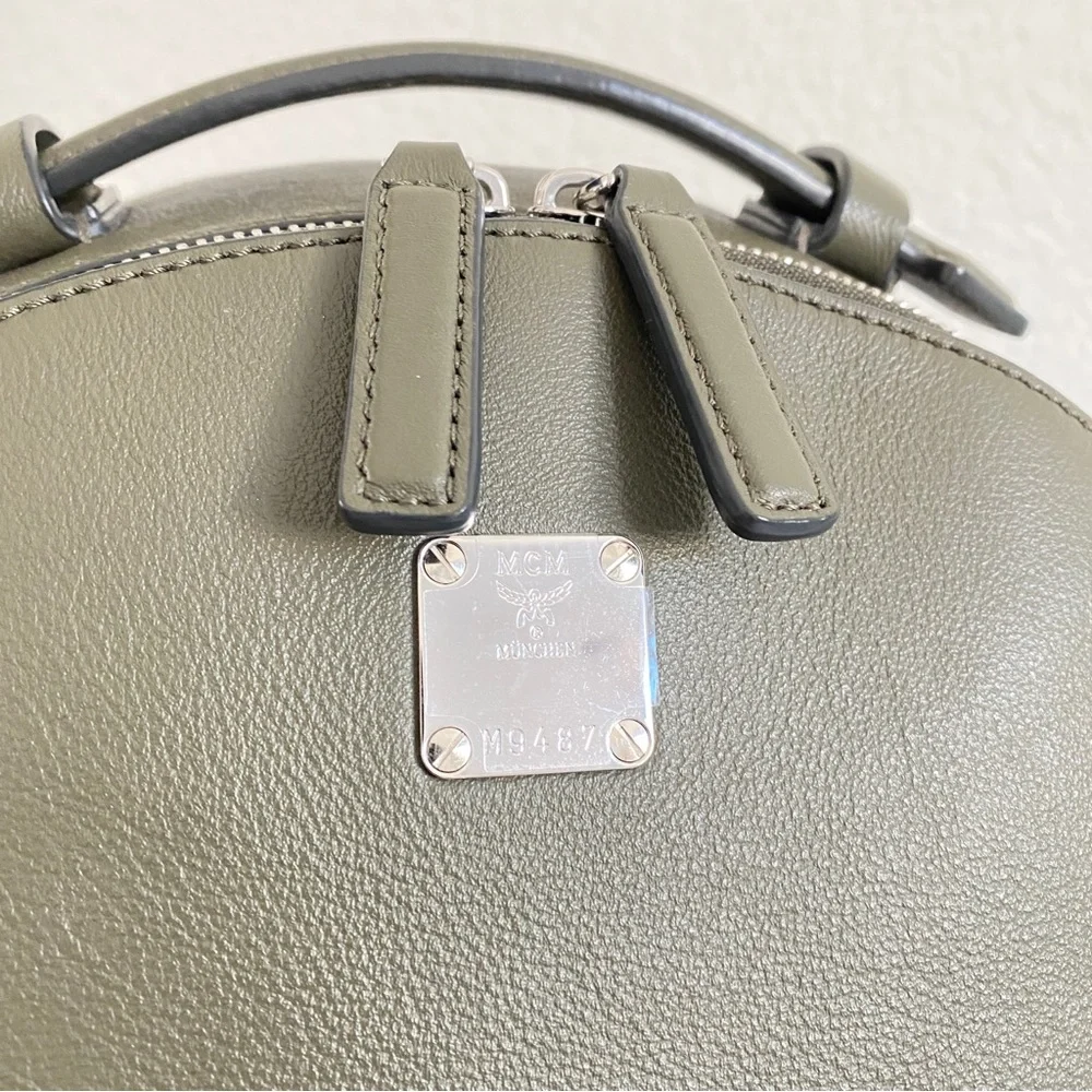 MCM military green Backpack Mixed Leather